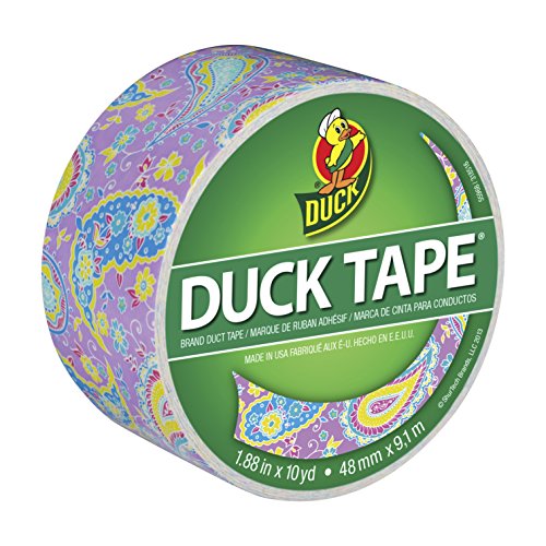 Duck Brand 283049 Printed Duct Tape, Purple Paisley, 1.88 Inches x 10 Yards, Single Roll