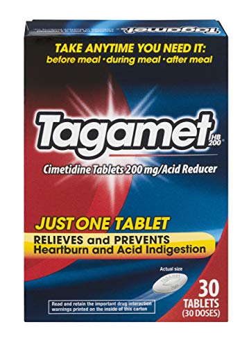 Tagamet Acid Reducer | Relieves and Prevents Heartburn and Acid Indigestion | 30 Tablets | 200 mg Cimetidine per Tablet