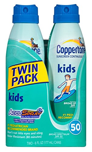 Coppertone Continuous Spf#50 Spray Clear Cars Twin Pack 6 Ounce (177ml) (3 Pack)