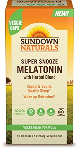 Sundown Naturals Super Snooze Melatonin Capsules, 90 Count