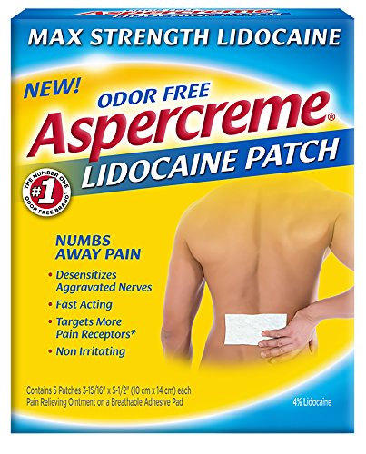 Aspercreme Max Strength Pain Relieving Lidocaine Patch , 3.94 x 5.5 -Inch (5 Count)