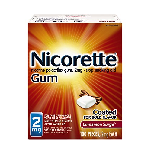 Nicorette Nicotine Gum, Stop Smoking Aid, 2 mg, Cinnamon Surge Flavor, 100 count