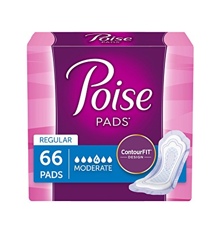 Poise Incontinence Pads, Moderate Absorbency, Regular, 66 Count