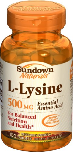 Sundown Naturals L-Lysine HCl, 500 mg, 100 Caplets