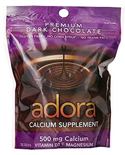 Adora Calcium Supplement Disk, Organic Dark Chocolate, 30 Count - Buy Packs and SAVE