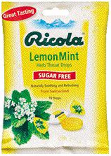 Cough Drops - Lemon Mint Sugar Free Ricola 19 Lozenge