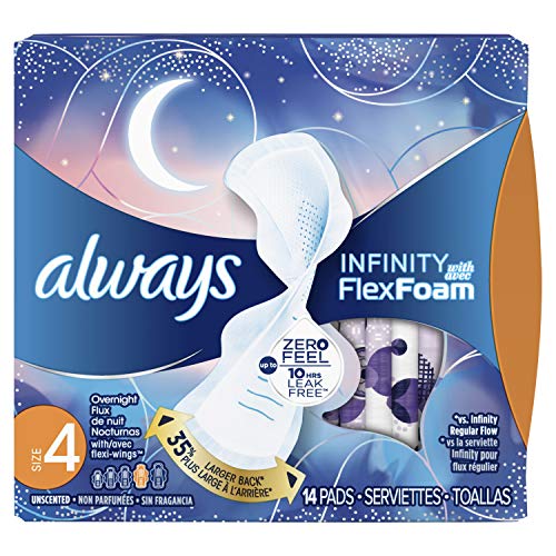 Always Infinity Maxi Pads With Avec FlexFoam Overnight 14 ea