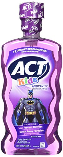 ACT Kids Anticavity Fluoride Rinse, Batman Fruit Punch, 16.9 Bottle (2-Pack)