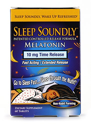 Sleep Soundly Melatonin 10mg, Fast Acting, Extended Release Sleep Formula, 60 servings