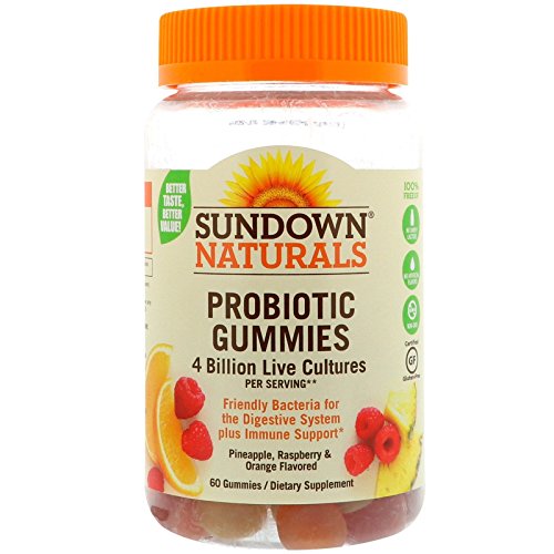 Sundown Naturals Probiotic Gummies Pineapple, Raspberry & Orange Flavored - 60 ct,