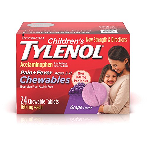 Tylenol children's Pain plus Fever, Grape, 24 Chewable Tablets