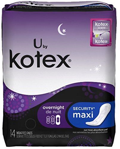 U by Kotex Maxi Pads, Overnight, Unscented 14 ea