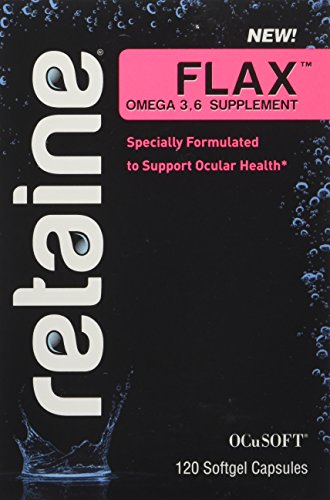 OCuSOFT Retaine Flax Omega 3 and Omega 6 Supplement for Eye Nutrition, 120 Soft Gel Capsules (Bottle)