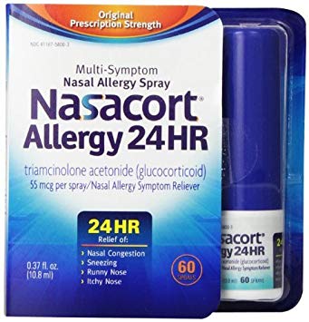 Nasacort Allergy 24 HR Multi-Symptom Nasal Allergy Relief Spray, 60 count - Buy Packs and SAVE