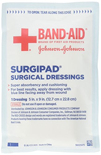 BAND-AID Surgipad Surgical Dressings Extra Large 5 in x 9 in - 12 each