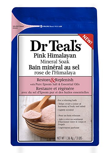 Dr Teal's Restore & Replenish Pure Epsom Salt & Essential Oils Pink Himalayan Mineral Soak 48 oz