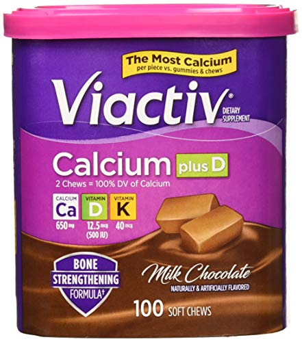 VIACTIV Calcium Plus D, Soft Chews, Milk Chocolate 100 ea