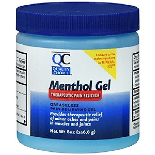 Quality Choice Menthol Gel Therapeutic Pain Reliever 8oz Each (7)