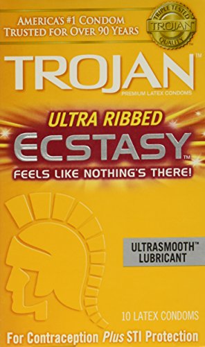 Trojan Stimulations Ecstasy Lubricated Condoms 10 Ea