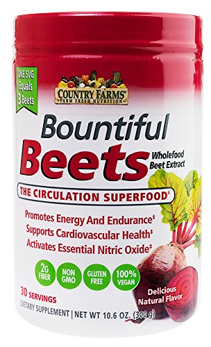 Country Farms Bountiful Beets, Wholefood Beet Extract Superfood, Circulation Superfood, 30 Servings