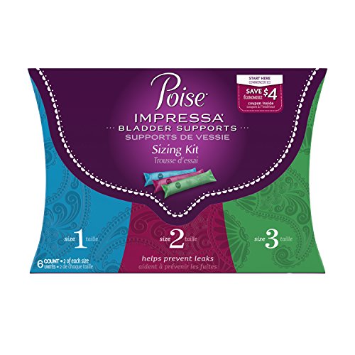 Poise Impressa Incontinence Bladder Supports Sizing Kit, Sizes 1,2,3 (6 count)