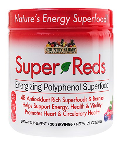 Country Farms Super Reds Energizing Polyphenol Superfood, Antioxidants, Drink Mix, 20 Servings