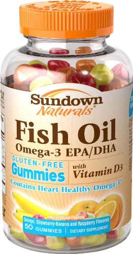 Sundown Naturals Omega Plus D3 Gummies, 50 Count