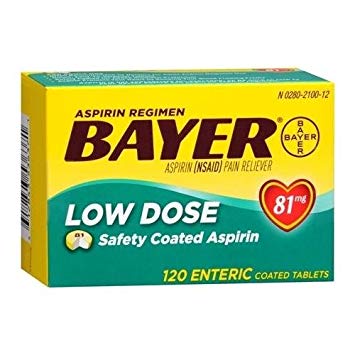 Bayer Low Dose Safety Coated Aspirin 81 mg Tablets 120 TB - Buy Packs and SAVE