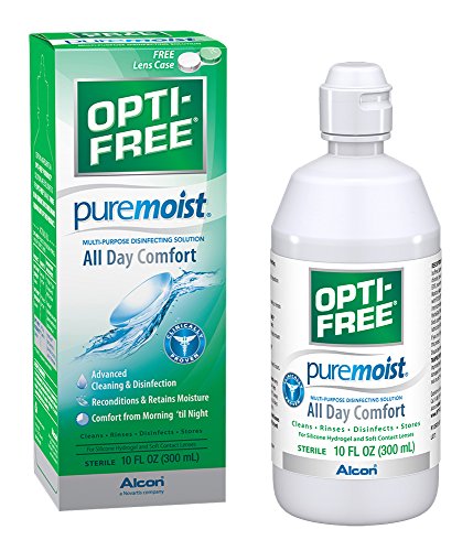 Opti-Free Puremoist Multi-Purpose Disinfecting Solution with Lens Case, 10-Ounces