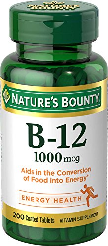 Nature's Bounty Vitamin B12 Supplement, Supports Metabolism and Nervous System Health, 1000mcg, 200 Tablets