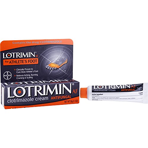 Lotrimin AF Cream for Athlete's Foot, Clotrimazole 1% Antifungal Treatment, Clinically Proven Effective Antifungal Treatment of Most AF, Jock Itch and Ringworm, Cream, 1.1 Ounce (30 Grams)