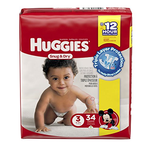 Huggies Snug and Dry Diapers, Size 3, 34 Count