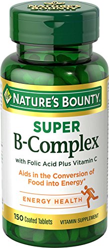 Nature's Bounty Vitamin B-Complex Folic Acid and Vitamin C Supplement, Aids Metabolism and Antioxidant Support, 150 Tablets