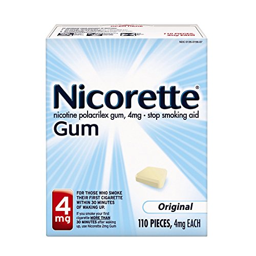 Nicorette Nicotine Gum Original 4 milligram Stop Smoking Aid 110 count