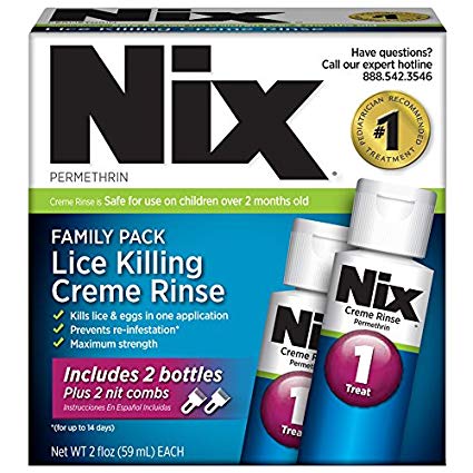 Nix Lice Killing Creme Rinse | Family Pack | Maximum Strength Creme Rinse Kills Lice and Eggs While Preventing Re-Infestation | 2x2 Ounce Bottles