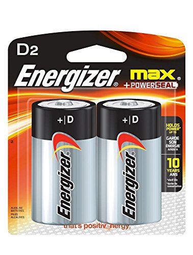 Energizer Max D Batteries, Double-pack E95BP-2 Alkaline, 1