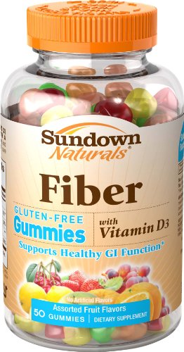 Sundown Naturals Fiber with D3 Gummies, 50 Count