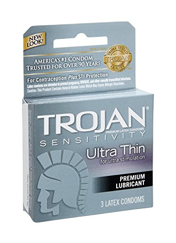 Trojan Sensitivity Ultra Thin Lubricated Condoms, 3 Count