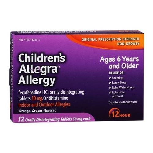 Allegra Children's Allergy 30 mg Tablets Orange Cream Flavor 12 TB - Buy Packs and SAVE