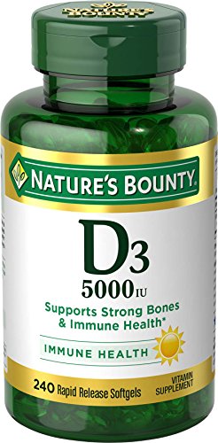 Nature's Bounty Vitamin D3 Pills and Supplement, Supports Bone Health and Immune System, 5000iu, 240 Softgels