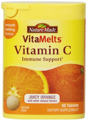 Nature Made VitaMelts Vitamin C Smooth Dissolve Tablets, 60 mg, 50 Count