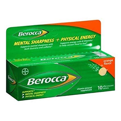 Berocca Orange Flavor Vitamin Mineral Supplement Effervescent Tablets, 10 count - Buy Packs and SAVE