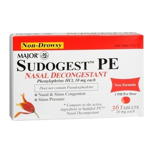 MAJOR Sudogest PE Nasal Decongestant 36 TB - Buy Packs and SAVE