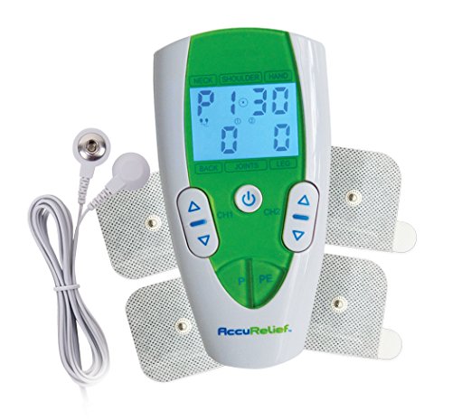 AccuRelief Dual Channel TENS Unit Pain Relief System, Provides Pain Relief From Back Pain, Neck Pain, And Other Body Pains, Clinical Strength OTC Approved