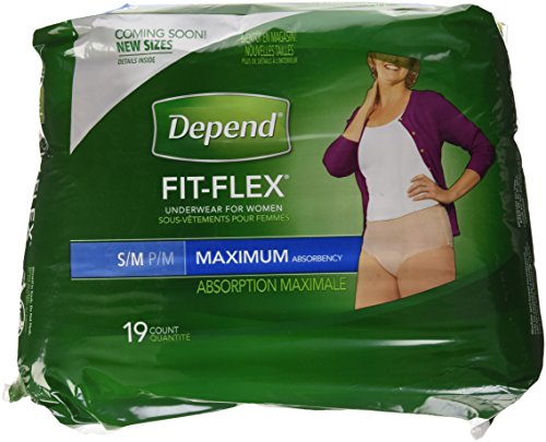 Depends Maximum Absorbency Underwear for Women, Small/Medium, 19 ct