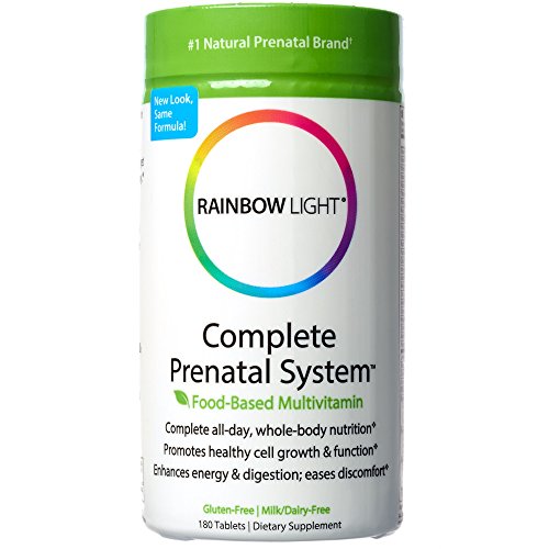 Rainbow Light - Complete Prenatal System, Food-Based Multivitamin Support for Fetal Development, Energy and Digestion with Folic Acid, Choline, and Probiotics, Gluten-Free, Dairy-Free, 180 Tablets