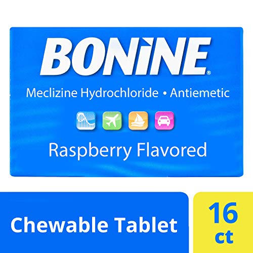 Bonine Motion Sickness Relief Chewable Tablets, Raspberry - 16 ct Blister Pack