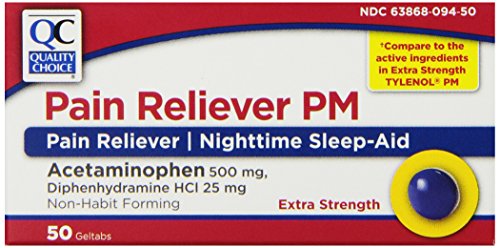 Quality Choice Extra Strength Non-aspirin Pain Relief/sleep Aid Geltabs 50-Count, Boxes