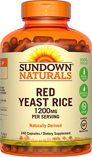 Sundown Naturals Red Yeast Rice 1200 mg Capsules (240 Count), Naturally Derived, Gluten Free, Dairy Free, Non-GMO, No Artificial Flavors