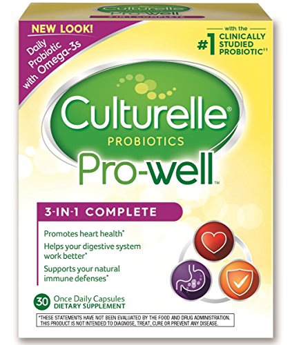 Culturelle Pro-Well 3-in-1 Complete Daily Formula, Once Per Day Dietary Supplement, Contains 100% Lactobacillus GG –The Most Clinically Studied Probiotic, Plus Omega 3's, 30 Count